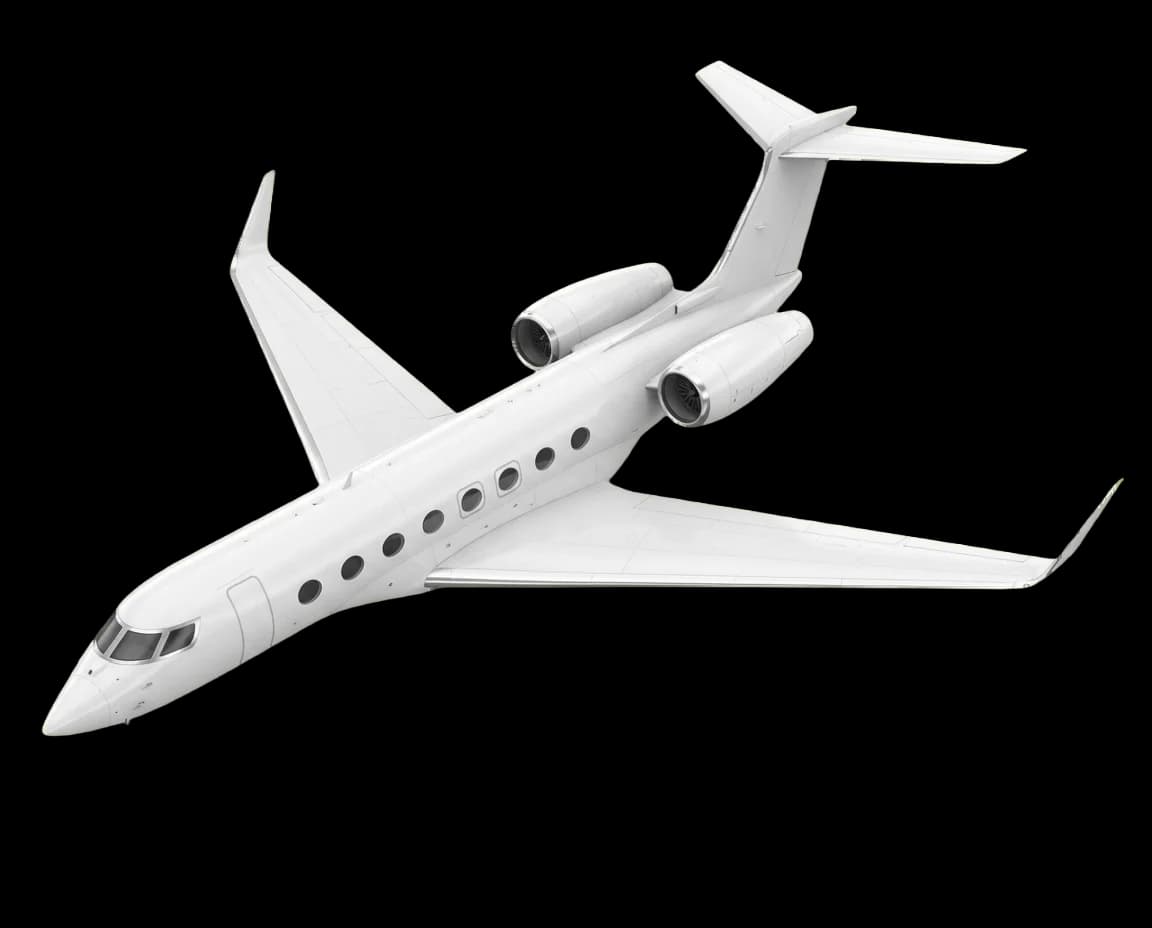 Gulfstream ultra-long-range private jet shown in profile