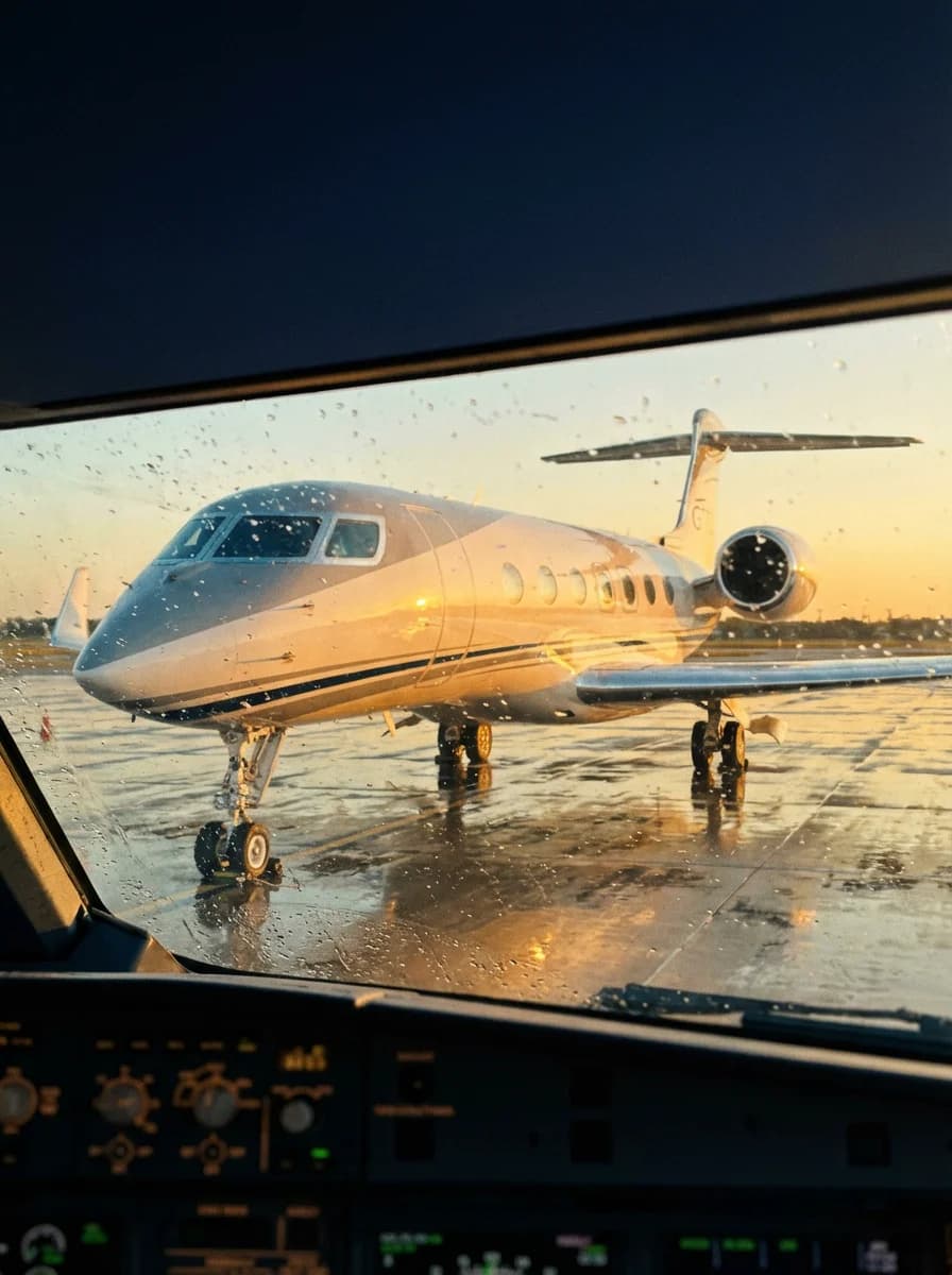 Private jet on the apron